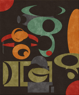 Anna-Veda 12904-paradise letters - handgefertigter Teppich,  getuftet (Indien), 24x24 5ply Qualität
